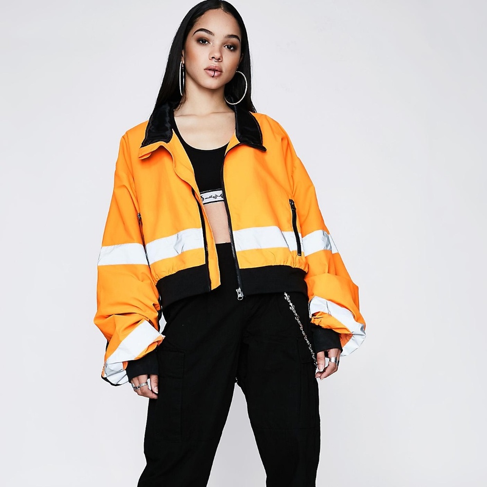 PosterGrl Reflective Crop Jacket - DOLLS KILL
